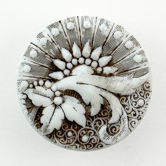 Sepia Lacy Milk Glass