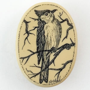 Polymer Scrimshaw Bird