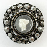 Glass Cameo Portrait with Steel Border