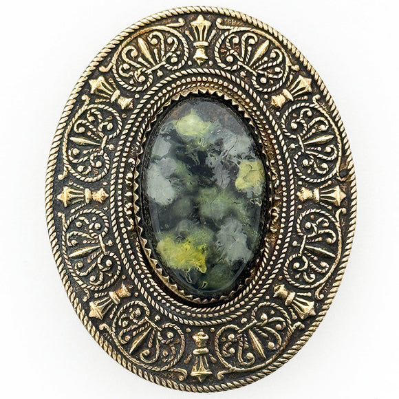 Reverse-Painted Glass Jewel